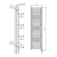 Immagine di Deltacalor STENDY SHORT ELECTRIC PLUS scaldasalviette stendino H.186,2 L.50,3 cm, finitura cromo SSD3177048TC