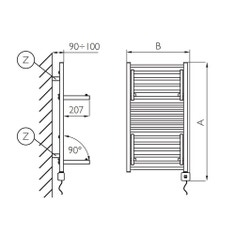 Immagine di Deltacalor STENDY SHORT ELECTRIC PLUS scaldasalviette stendino H.94,7 L.50,3 cm, colore bianco SSD3086048TB