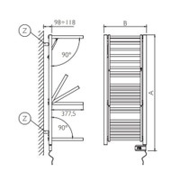 Immagine di Deltacalor STENDY ELECTRIC scaldasalviette stendino H.138 L.21,2 cm, colore bianco SYEP132050TB