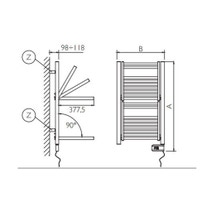 Termoarredo scaldasalviette bianco Deltacalor Dinamic 1209x500 con stendino