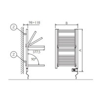 Immagine di Deltacalor STENDY ELECTRIC scaldasalviette stendino H.95,1 L.51,2 cm, colore pastel grey beige finitura lucido SYEP089050TS1019G