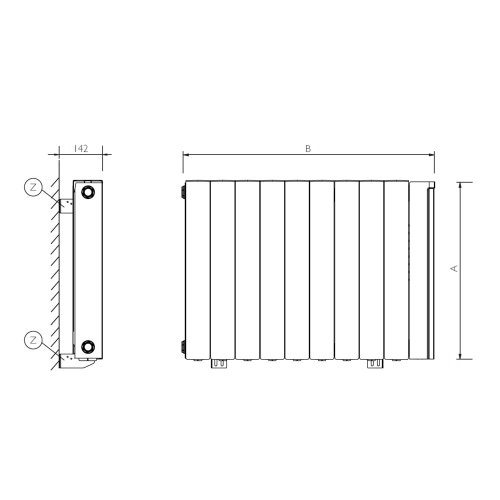 Immagine di Deltacalor DIGITAL electric radiatore bianco h 580 x l 735 mm ALSDS2058006TB