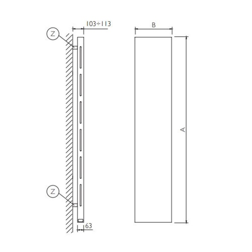 Immagine di Deltacalor PLATE ELECTRIC PLUS radiatore H.185 L.38,1 cm, colore bianco PLED180036TB