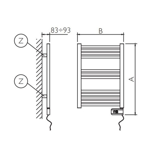 Immagine di Deltacalor ELECTRO scaldasalviette H.77 L.50 cm, colore bianco BAEP069050TB