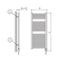 Immagine di Deltacalor ELECTRO PLUS scaldasalviette 2 intervalli, H.126,2 L.51,5 cm, con cronotermostato bluetooth, finitura cromo BAD4120050NC