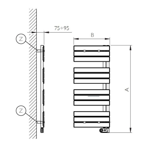 Immagine di Deltacalor FLAG ELECTRIC scaldasalviette H.121,8 L.50 cm, colore bianco FAD2114050TB