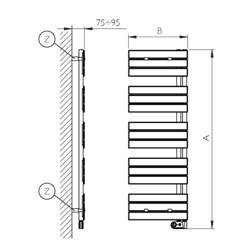 Immagine di Deltacalor FLAG ELECTRIC scaldasalviette H.152,2 L.50 cm, colore bianco FAD2144050TB