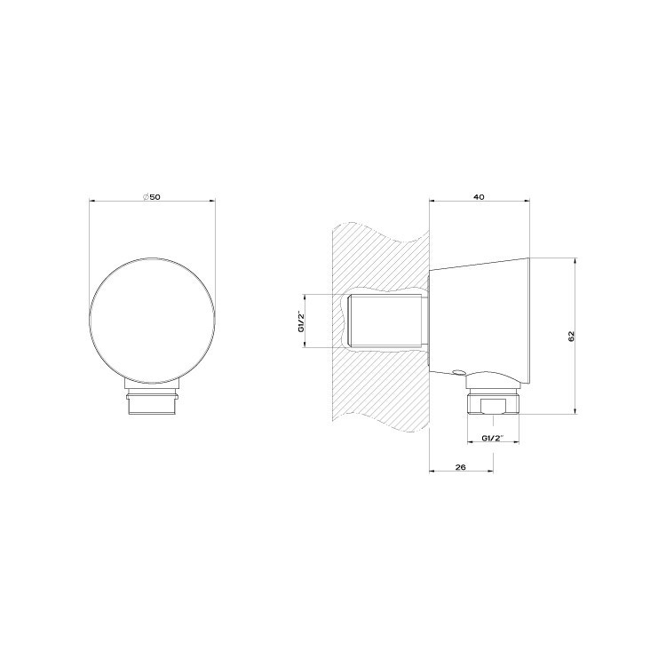 Immagine di Gessi CONO presa acqua, finitura black metal brushed PVD  45169#707