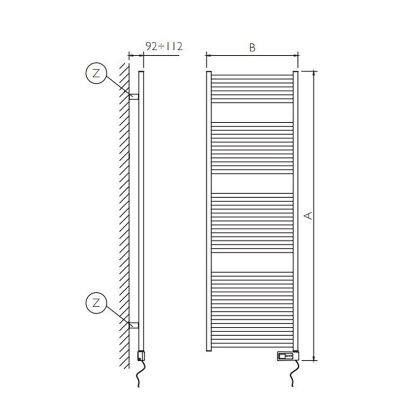 Immagine di Deltacalor RIGHT ELECTRIC scaldasalviette H.183,4 L.58 cm, finitura cromo RGEP177058TC