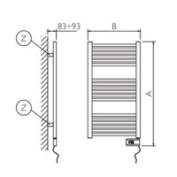 Immagine di Deltacalor ELECTRO scaldasalviette H.99,2 L.50 cm, versione Fil pilot senza spina, colore bianco BAEP092050FB