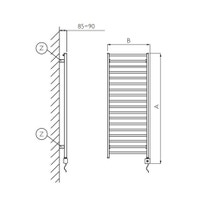 Immagine di Deltacalor SLIM-C ELECTRIC PLUS scaldasalviette H.135,8 L.52,8 cm, colore bianco SCD4130050NB