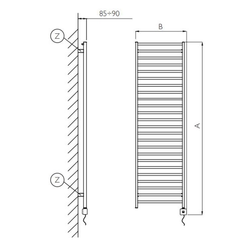 Immagine di Deltacalor SLIM-C ELECTRIC PLUS scaldasalviette H.177,8 L.52,8 cm, finitura cromo SCD4172050NC
