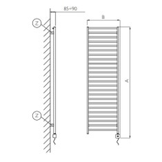 Immagine di Deltacalor SLIM-C ELECTRIC PLUS scaldasalviette H.177,8 L.52,8 cm, colore bianco SCD4172050NB