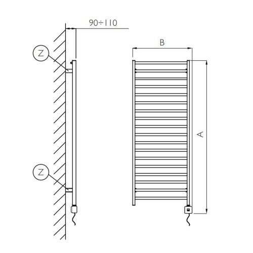 Immagine di Deltacalor SLIM-Q ELECTRIC PLUS scaldasalviette H.135,8 L.52,8 cm, finitura cromo SQD4130050NC