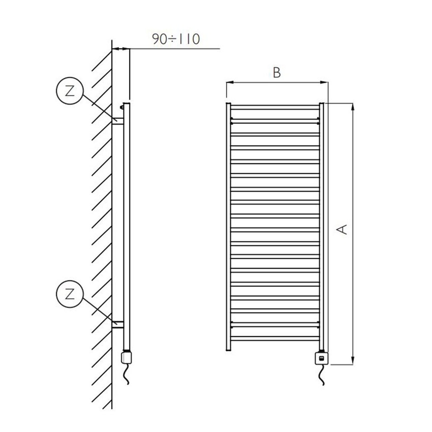 Immagine di Deltacalor SLIM-Q ELECTRIC PLUS scaldasalviette H.135,8 L.52,8 cm, finitura cromo SQD4130050NC