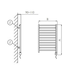 Immagine di Deltacalor SLIM-Q ELECTRIC PLUS scaldasalviette H.86,8 L.52,8 cm, colore bianco SQD4081050NB