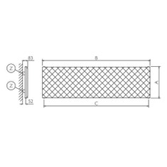 Immagine di Deltacalor QUILT ORIZZONTALE radiatore H.38 L.150 cm, in acciaio inox, finitura black steel QT1H150038XN