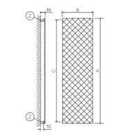 Immagine di Deltacalor QUILT VERTICALE radiatore H.150 L.67,6 cm, in acciaio inox, finitura black steel QT1V150067XN