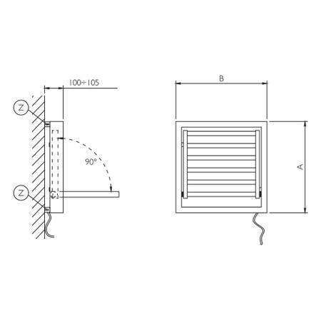 Immagine di Deltacalor TOWEL BOX scaldasalviette quadrato 48 cm, colore bianco finitura lucido TB048048EB