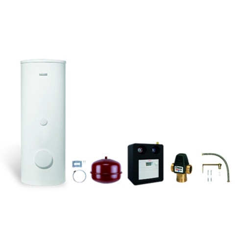 Immagine di Bosch Kit specifico con bollitore bivalente WST200-5 SC da 200 litri e stazione solare AGS10 B-sol100-2 7735246007