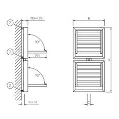 Immagine di Deltacalor BIS scaldasalviette H.99,5 L.48 cm, colore bianco TX02B