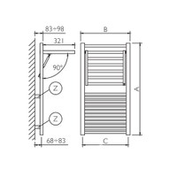 Immagine di Deltacalor DINAMIC PLUS scaldasalviette stendino H.92,9 L.50 cm, colore bianco SED093050B