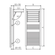 Immagine di Deltacalor DINAMIC PLUS scaldasalviette stendino H.120,9 L.50 cm, colore bianco SED121050B