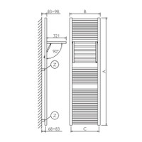 Immagine di Deltacalor DINAMIC PLUS scaldasalviette stendino H.176,9 L.50 cm, colore bianco SED177050B