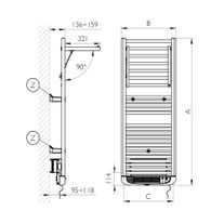 Deltacalor SR130058S7040G STENDY ELEGANCE scaldasalviette stendino