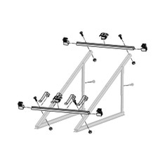 Immagine di Bosch VKF6 Kit base per il montaggio di 2 collettori solari a tubi sottovuoto VK120-2 CPC, per sistemi su tetto piano e paralleli alla facciata 7735600172