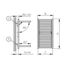 Immagine di Deltacalor STENDY ELEGANCE scaldasalviette stendino H.90,5 L.48 cm, finitura cromo SR090048C