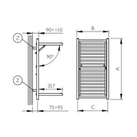 Immagine di Deltacalor STENDY ELEGANCE scaldasalviette stendino H.90,5 L.48 cm, colore bianco SR090048B