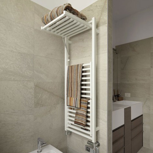 Immagine di Deltacalor STENDY ELEGANCE scaldasalviette stendino H.130,5 L.48 cm, colore bianco SR130048B