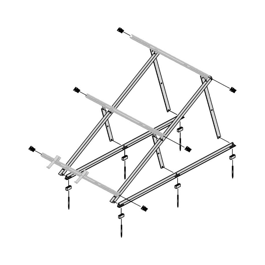 Immagine di Bosch FKF10 Profili triangolari per il montaggio del primo collettore solare piano verticale di ciascuna fila, con inclinazione regolabile a 15°, 20° o 35° 7747025399