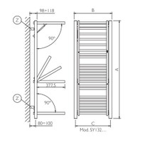 Immagine di Deltacalor STENDY scaldasalviette stendino H.131,8 L.51,2 cm, colore bianco SY132050B