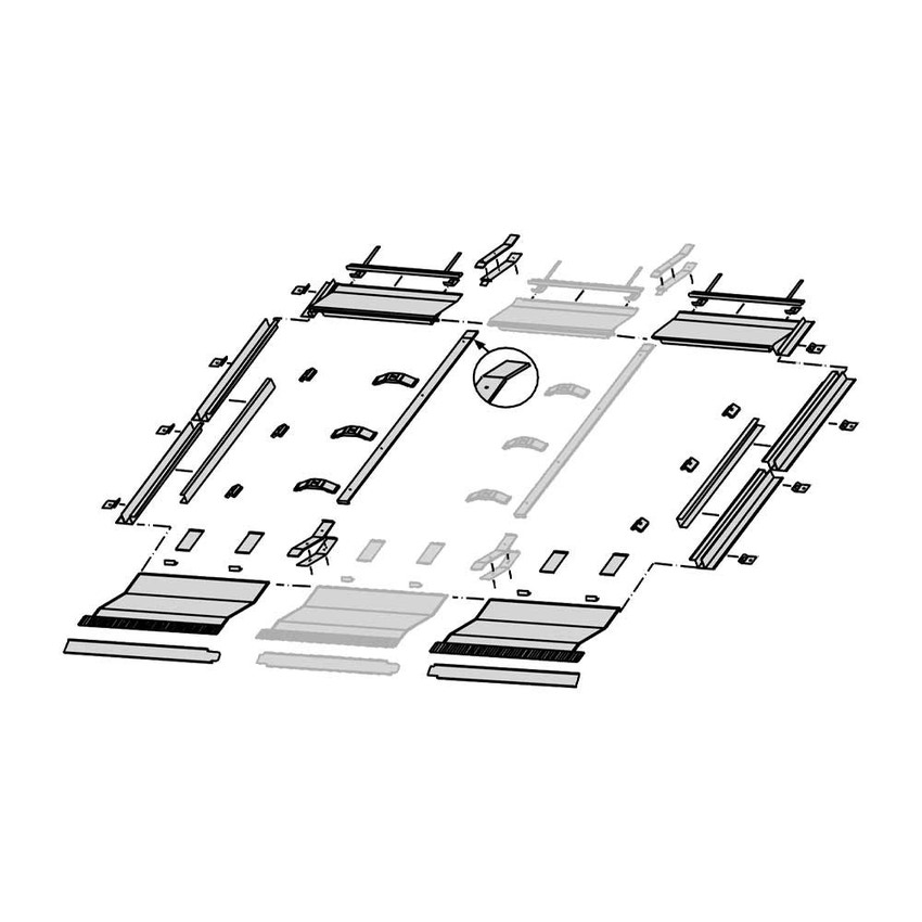Immagine di Bosch FKI5-2T Kit base per il montaggio con inclinazione tetto 25-65° di 2 collettori solari piani verticali, per sistemi integrati nel tetto 8718532910
