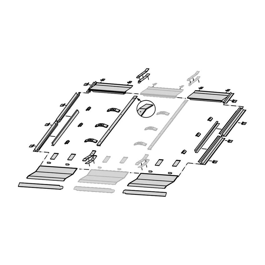 Immagine di Bosch FKI17-2T Kit base per il montaggio con inclinazione tetto 25-65° di 2 collettori solari piani verticali, per sistemi integrati nel tetto 8718532913