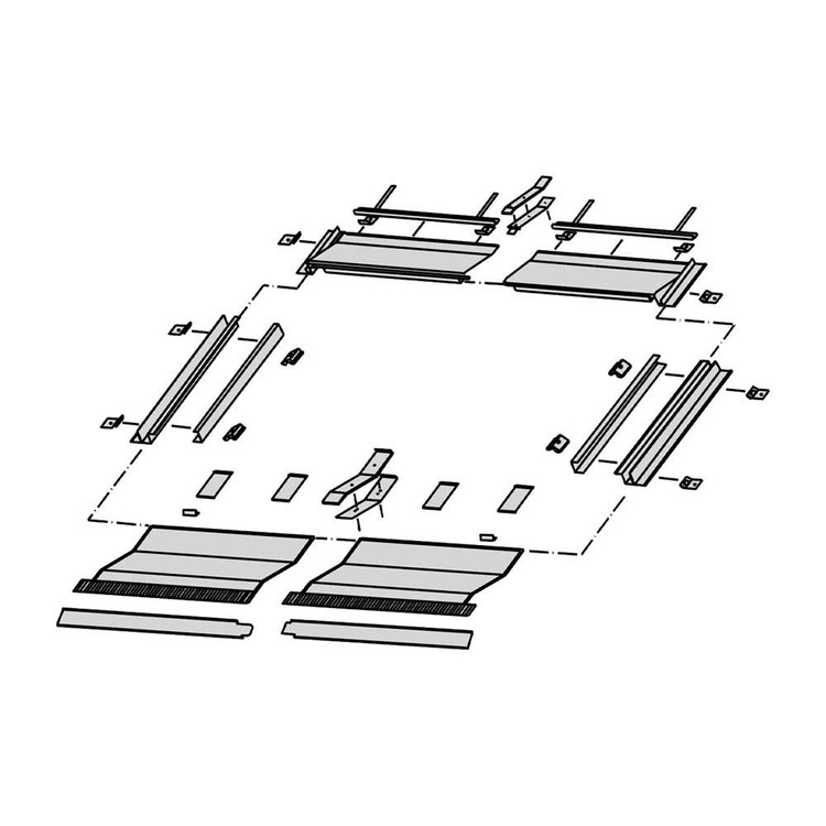 Immagine di Bosch Kit base per il montaggio con inclinazione tetto 17-65° di 1 collettore solare piano orizzontale, per sistemi integrati nel tetto 8718532843