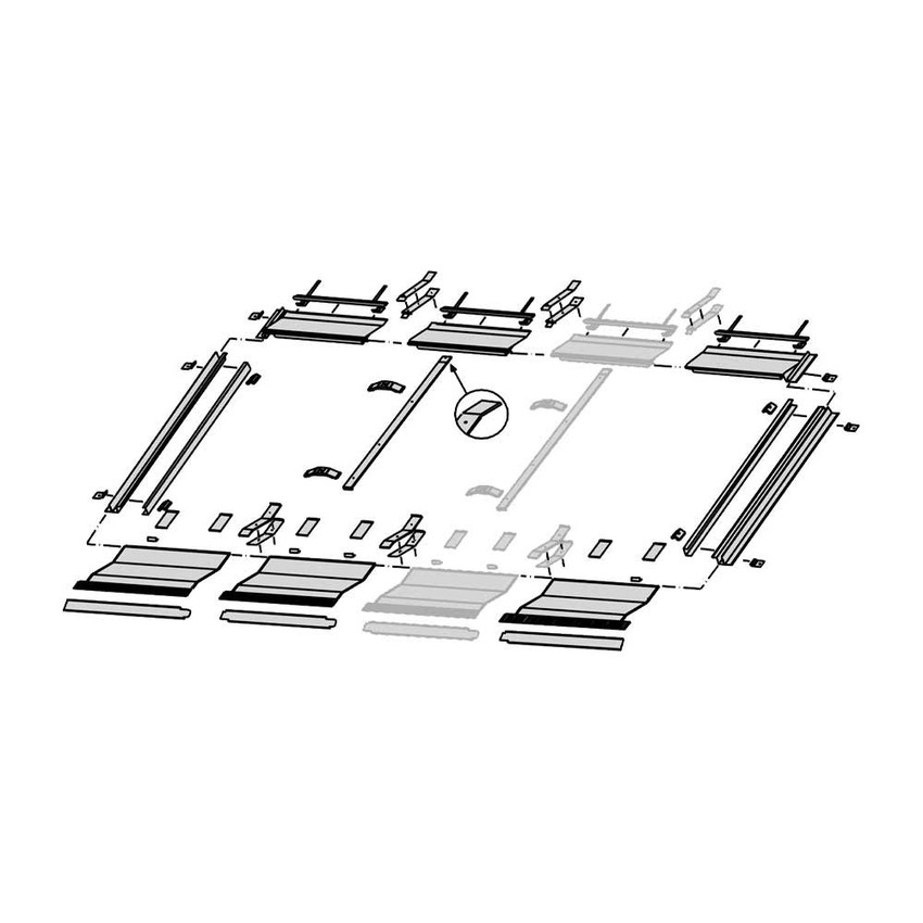 Immagine di Bosch Kit base per il montaggio con inclinazione tetto 17-65° di 2 collettori solari piani orizzontali, per sistemi integrati nel tetto 8718532844