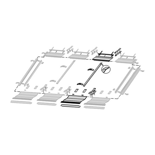 Immagine di Bosch Kit estensione per il montaggio con inclinazione tetto 17-65° di 1 collettore solare piano orizzontale aggiuntivo, per sistemi integrati nel tetto 8718532845