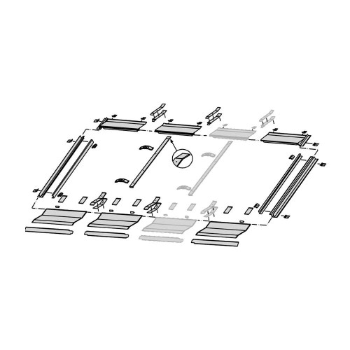 Immagine di Bosch FKL 23-2T Kit base per il montaggio con inclinazione tetto 25-65° di 2 collettori solari piani orizzontali, per sistemi integrati nel tetto 8718532841