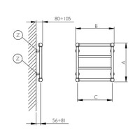 Immagine di Deltacalor STEEL RETRÒ scaldasalviette H.49,8 L.49,8, colore bianco RTR050045B