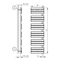 Immagine di Deltacalor FLAG scaldasalviette H.175,2 L.50 cm, colore bianco FA175050B
