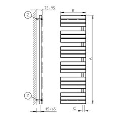Immagine di Deltacalor FLAG scaldasalviette H.175,2 L.50 cm, colore bianco FA175050B