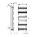 Immagine di Deltacalor FLAG scaldasalviette H.144,8 L.50 cm, colore pastel beige grey finitura opaco FA144050S7006M