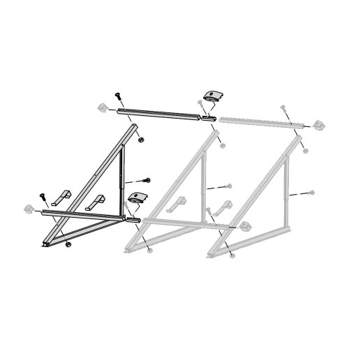 Immagine di Bosch FKF4-2 Kit estensione per il montaggio con inclinazione da 30 a 60° di 1 collettore solare piano verticale aggiuntivo di ciascuna fila, per sistemi su tetto piano 8718531032