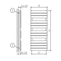 Immagine di Deltacalor FLY scaldasalviette H.121,8 L.75 cm, colore bianco FY120075B