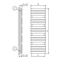 Immagine di Deltacalor FLY scaldasalviette H.121,8 L.60 cm, colore pastel grey brown finitura lucido FY120075S8019G