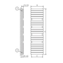 Deltacalor BAD4180050NC ELECTRO PLUS scaldasalviette 2 intervalli, H.189,1 L.51,5  cm, con cronotermostato bluetooth, finitura cromo