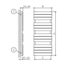 Immagine di Deltacalor FLY scaldasalviette H.121,8 L.50 cm, colore pastel traffic white finitura opaco FY120050R9016M